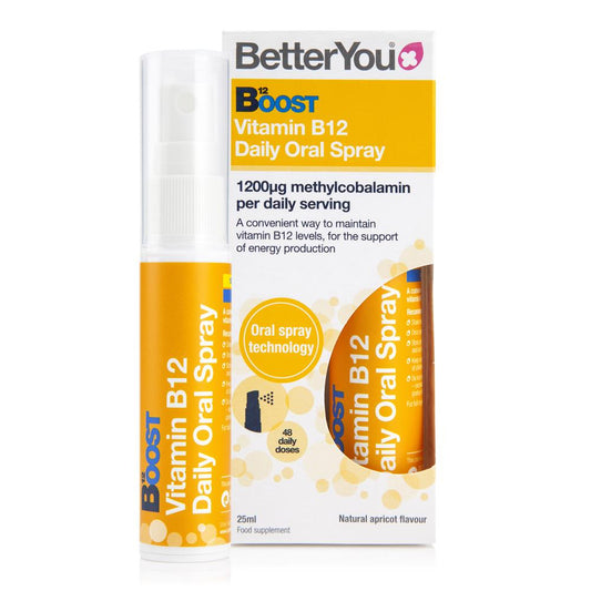 🔋 Boost B12 Daily Oral Spray – 25ml / Natural Apricot Flavour | 160 Sprays | 40-Day Supply