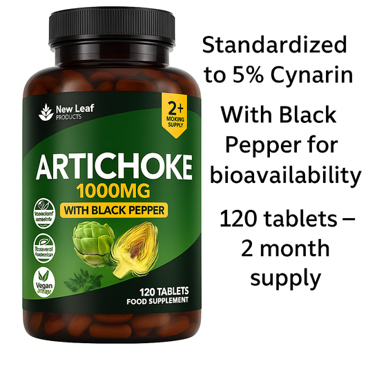 New Leaf Artichoke 1000mg with Black Pepper — 120 Tablets